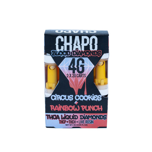 Chapo Extrax - Blood Diamond - THCA - 510 Cartridge - DUO - Circus Cookies & Rainbow Punch - 2G - Burning Daily