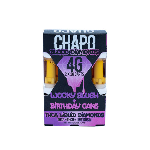 Chapo Extrax - Blood Diamond - THCA - 510 Cartridge - DUO - Wocky Slush & Birthday Cake - 2G - Burning Daily