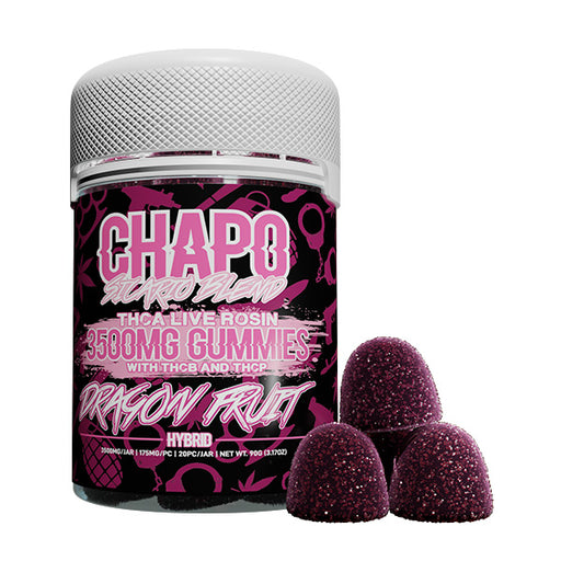 Chapo Extrax - THCA Live Resin - THCP - THCB - Sicario - Gummies - Dragon Fruit - 3500MG - Burning Daily