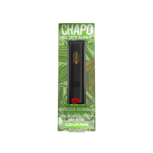 Chapo Extrax - THCB - HHCP - THCP - HXY 8 - Disposable - Green Gummy - 3.5G - Burning Daily