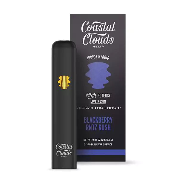 Coastal Clouds - Live Resin - Delta 8 - HHCP - Disposable - Blackberry Rntz Kush - 2G - Burning Daily