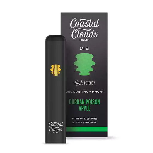 Coastal Clouds - Live Resin - Delta 8 - HHCP - Disposable - Durban Poison Apple - 2G - Burning Daily