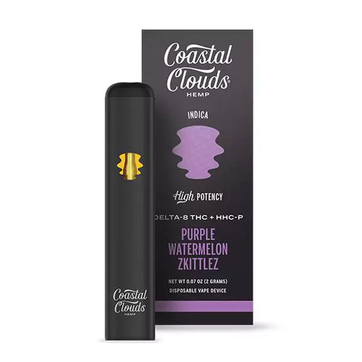 Coastal Clouds - Live Resin - Delta 8 - HHCP - Disposable - Purple Watermelon Zkittlez - 2G - Burning Daily