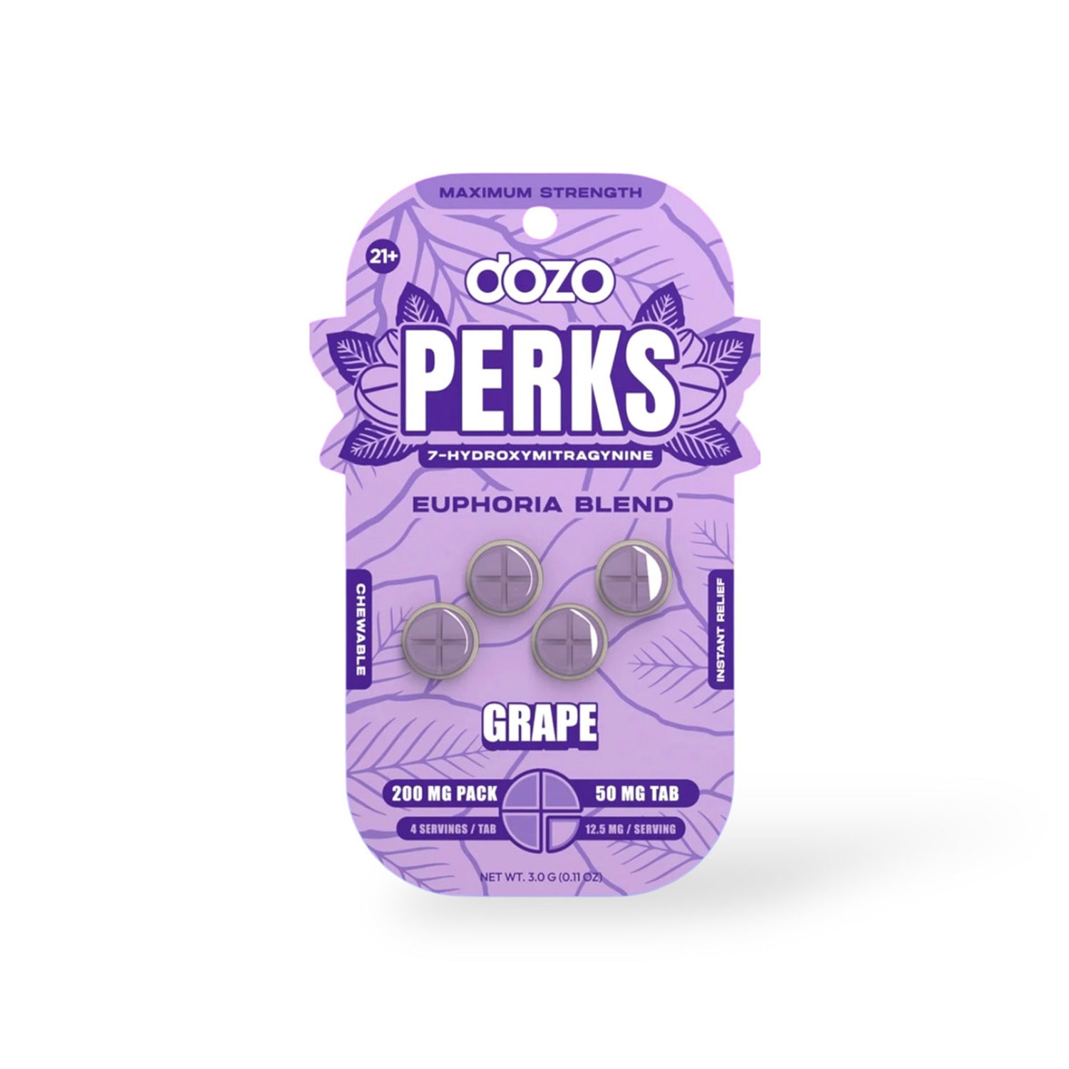DOZO - Perks - 7OH - Tablets - Grape - 4CT - 50MG - Burning Daily