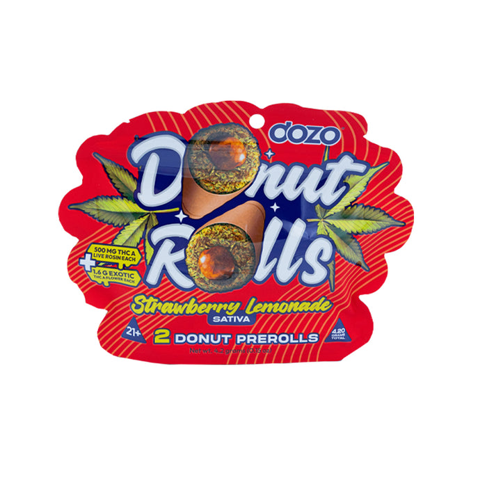 DOZO - THCA - Double Donut Rolls - Hash Hole - Strawberry Lemonade - 4.2G - Burning Daily