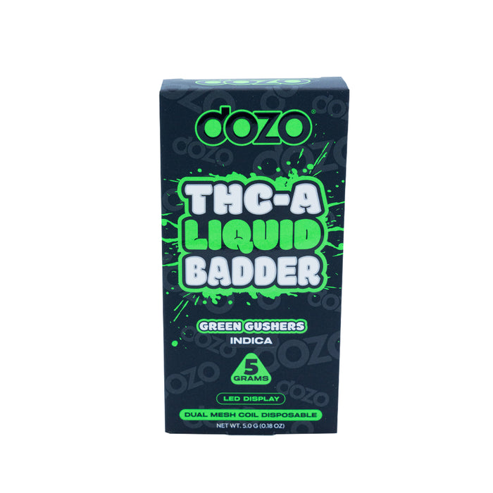 DOZO - THCA - Liquid Badder - Disposable - Green Gushers - 5G - Burning Daily