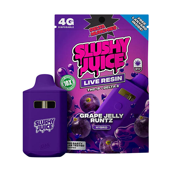 Delta Munchies - Delta 8 - THCP - Live Resin - Disposable - Grape Jelly Runtz - 4G - Burning Daily