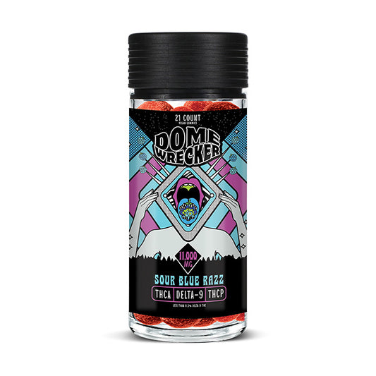 Dome Wrecker - THCA - D9 - THCP - Gummies - Sour Blue Razz - 11000MG - Burning Daily