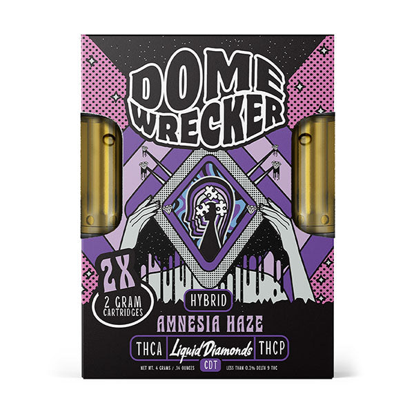 Dome Wrecker - THCA - THCP - 510 Cartridges - 2x2 - Amnesia Haze - 4G - Burning Daily
