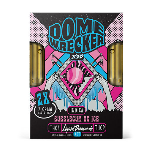 Dome Wrecker - THCA - THCP - 510 Cartridges - 2x2 - Bubble Gum OG Ice - 4G - Burning Daily