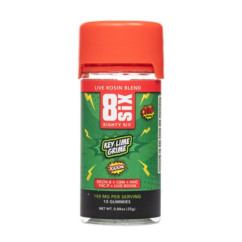 Eighy Six - Live Resin Blend - Gummies - Key Lime Grime - 1000MG - Burning Daily