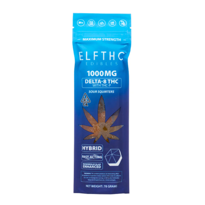 Elfthc - Delta 8 - THCP - Gummies - Sour Squirters - 1000MG - Burning Daily