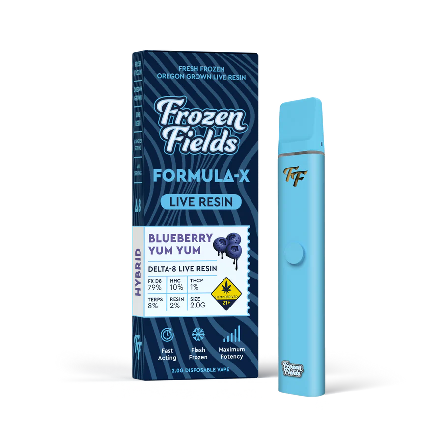 Frozen Fields - THCA - Disposable - Blueberry Yum Yum - Burning Daily
