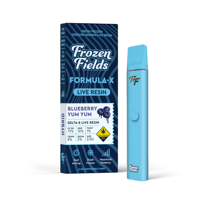 Frozen Fields - THCA - Disposable - Blueberry Yum Yum - Burning Daily