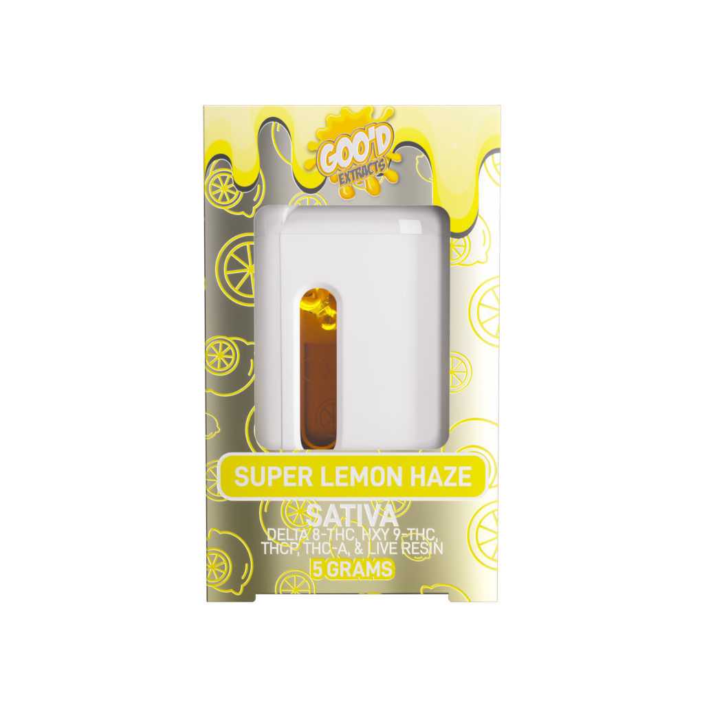 GOO'D Extracts - Delta 8 - HXY 9 - THCA - THCP - Live Resin - Disposable - Super Lemon Haze - 5G - Burning Daily