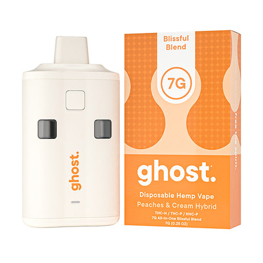 Ghost Hemp - Blissful Blend - Disposable - Peaches & Cream - 7G - Burning Daily