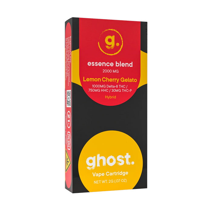 Ghost Hemp - Essence Blend - 510 Cartridges - Lemon Cherry Gelato - 2G - Burning Daily