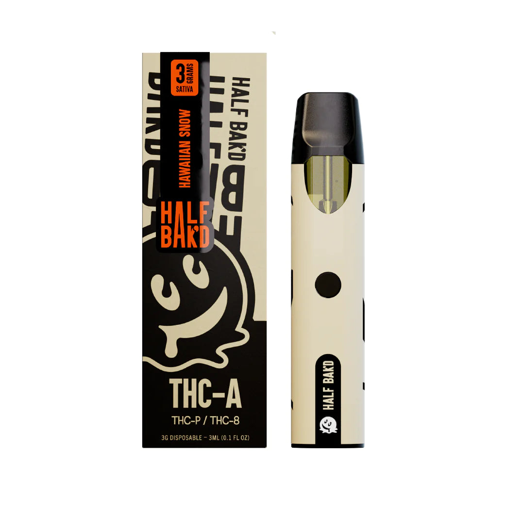 Half Bak'd - THCA - THCP - THC8 - Disposable - Hawaiian Snow - 3G - Burning Daily