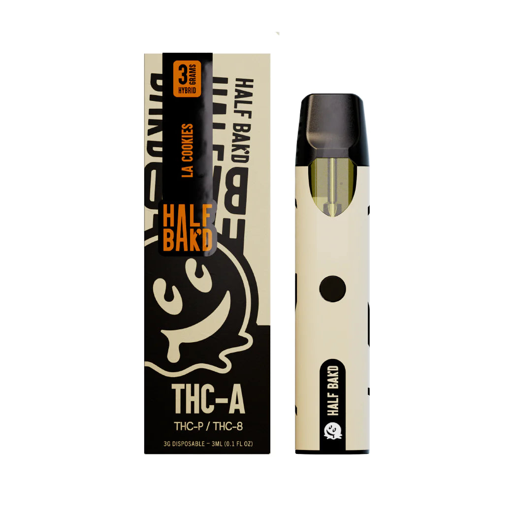 Half Bak'd - THCA - THCP - THC8 - Disposable - LA Cookies - 3G - Burning Daily