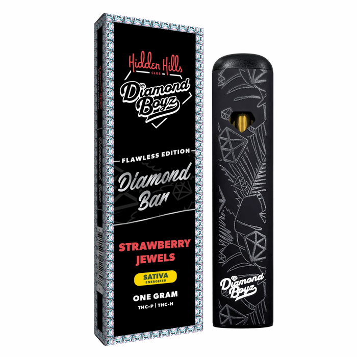 Hidden Hills - Diamond Bar - THCP - THCH - Disposable - Strawberry Jewels - 1G - Burning Daily