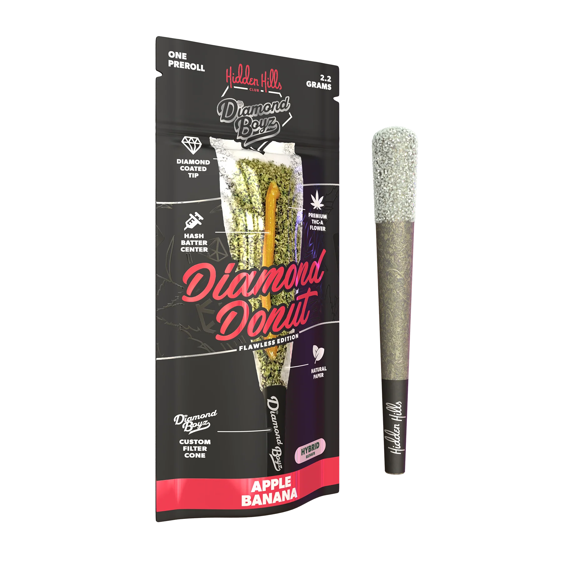 Hidden Hills - Diamond Donut - THCA - Hash Hole - Apple Banana - 2.2G - Burning Daily
