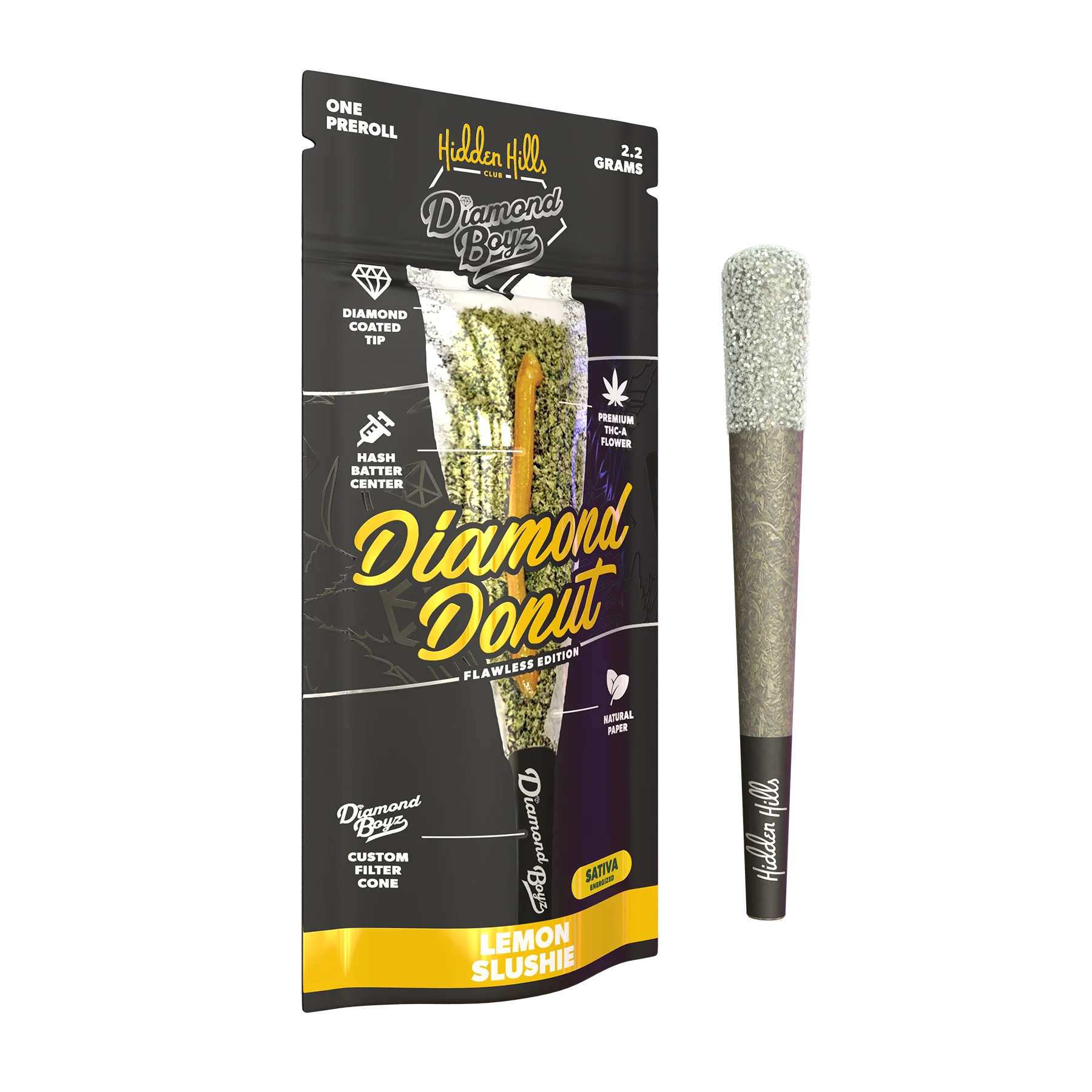 Hidden Hills - Diamond Donut - THCA - Hash Hole - Lemon Slushie - 2.2G - Burning Daily
