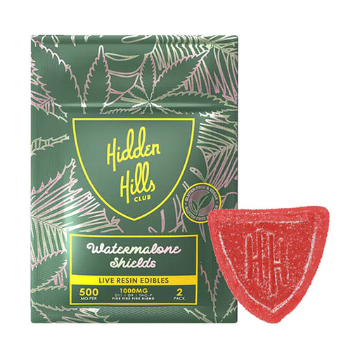 Hidden Hills - Live Resin Edibles - Gummies - Watermelon Shields - 1000MG - Burning Daily
