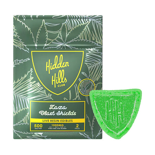 Hidden Hills - Live Resin Edibles - Gummies - ZAZA Blast Shields - 1000MG - Burning Daily