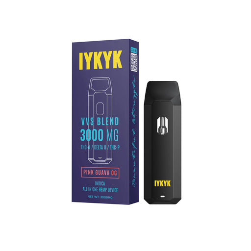 IYKYK - VVS Blend - THCA - Delta 8 - THCP - Disposable - Pink Guava OG - 3G - Burning Daily