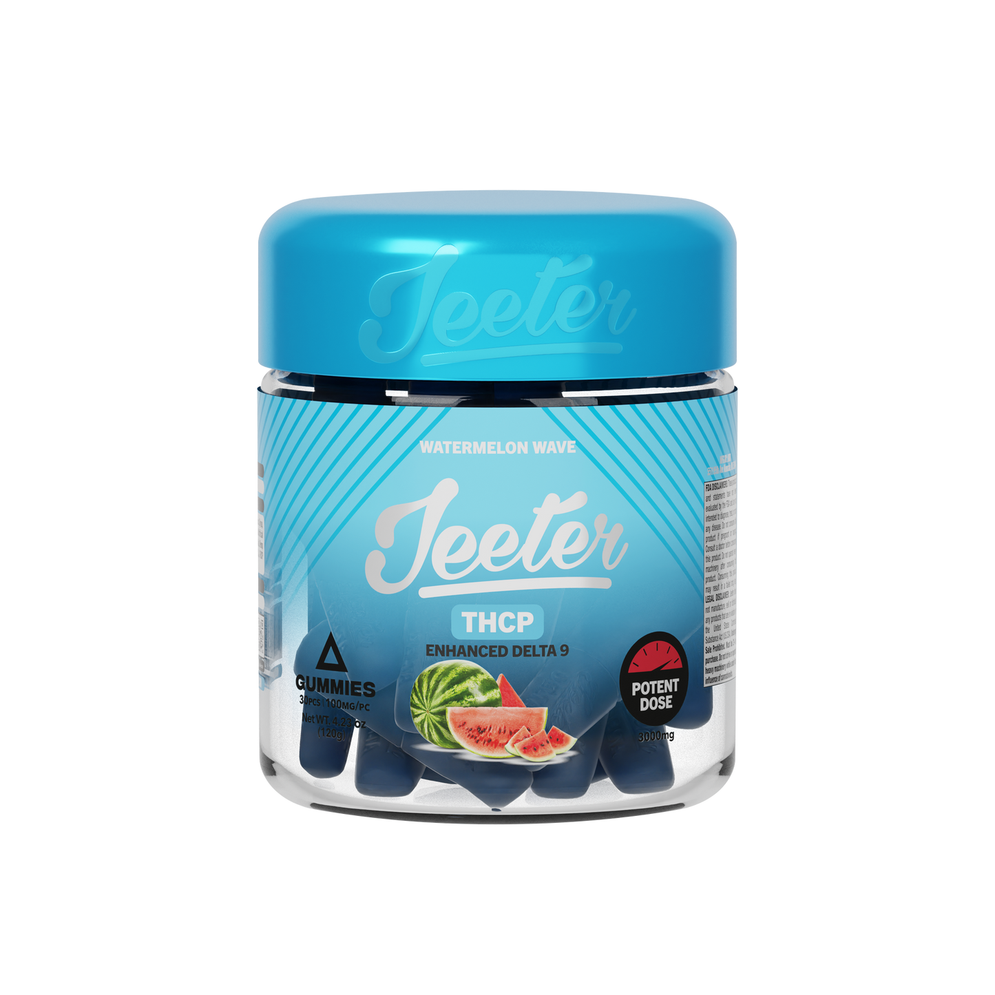 Jeeter - THCP - Potent Dose Gummies - Watermelon Wave - 3000MG - Burning Daily
