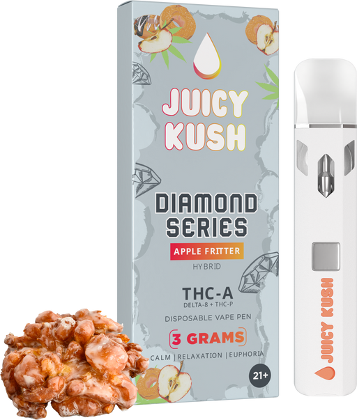 Juicy Kush - Delta 8 - THCP - THCA - Pre Heat - Disposable - Apple Fritter - 3G - Burning Daily