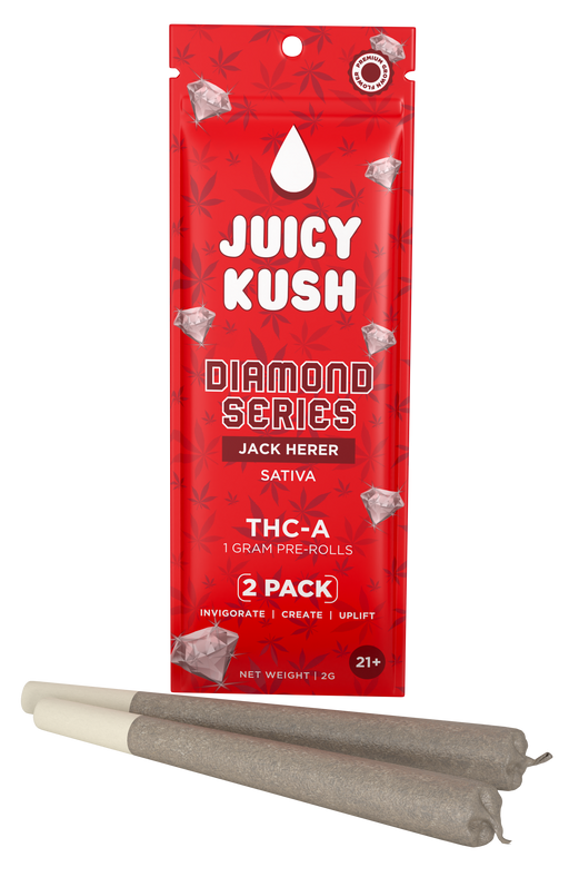 Juicy Kush - THCA - Preroll - 2 Pack - Jack Herer - 1G - Burning Daily