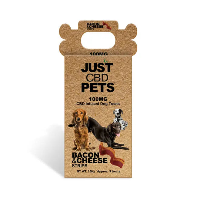 Just CBD Pets - Dog Treats - Bacon and Cheese Strips - 100MG - Burning Daily