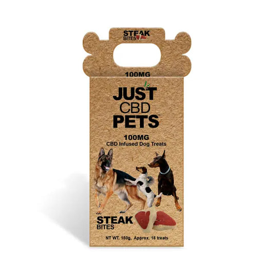 Just CBD Pets - Dog Treats - Steak Bites - 100MG - Burning Daily
