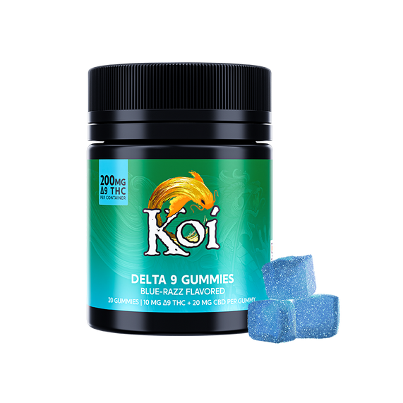 Koi - CBD - Delta 9 - Gummies - Blue Razz -200MG - Burning Daily