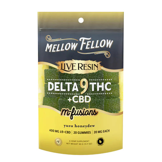 Mellow Fellow - M Fusion - Delta 9 Live Resin - Gummies - Yuzu Honeydew - 400MG - Burning Daily