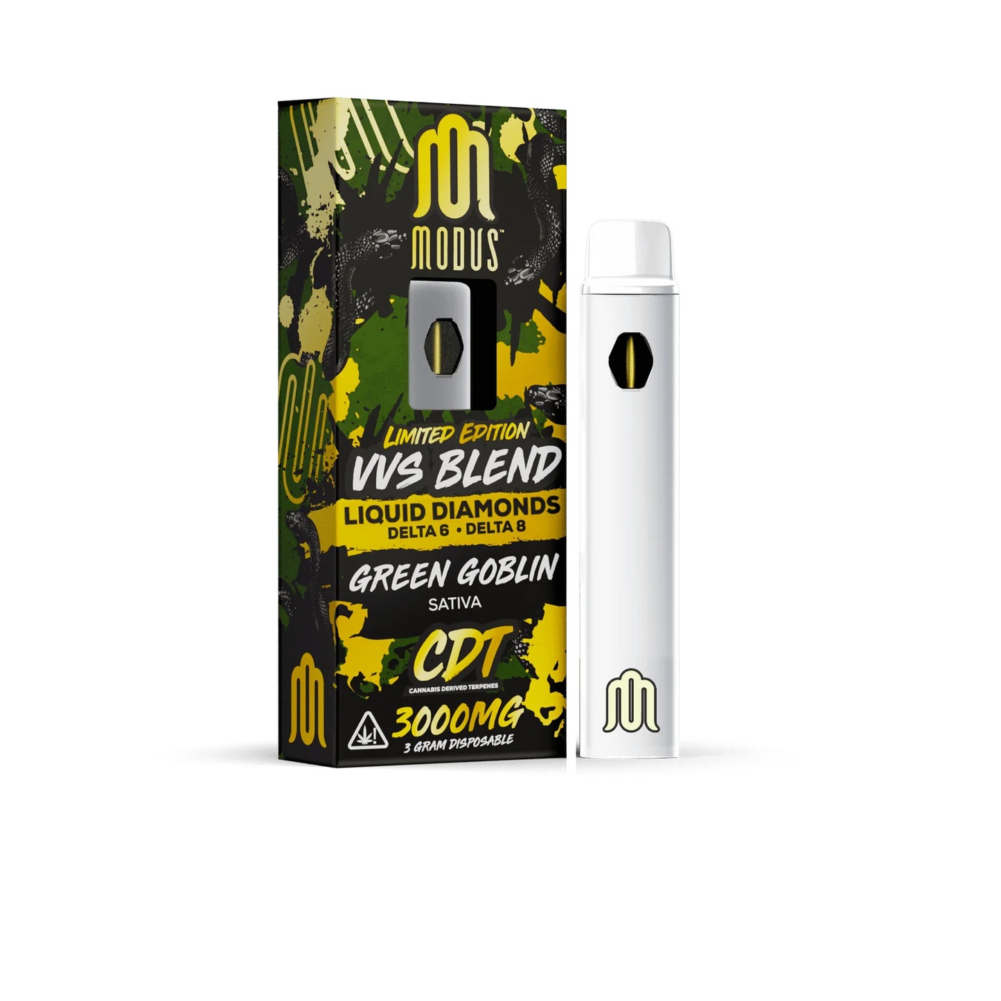 Modus - VVS Blend - Delta 6 - Delta 8 - Liquid Diamond - CDT - Disposable - Green Goblin - 3G - Burning Daily