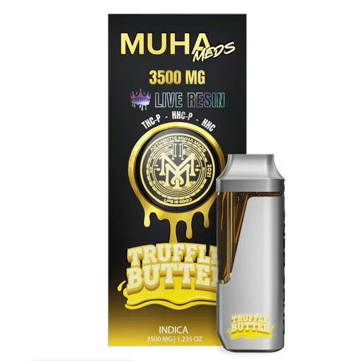 Muha Meds - Live Resin - Disposable - Truffle Butter - 3.5G - Burning Daily