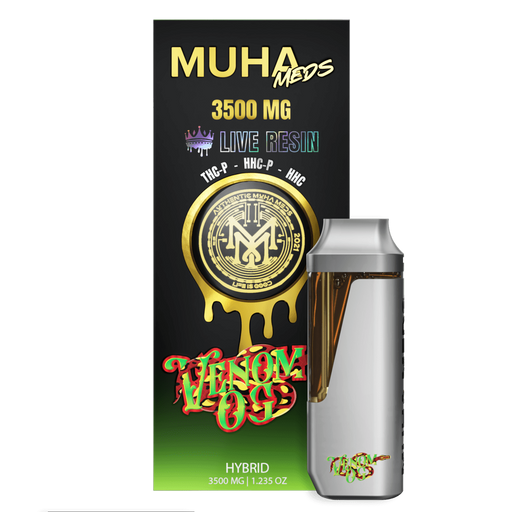 Muha Meds - Live Resin - Disposable - Venom OG - 3.5G - Burning Daily