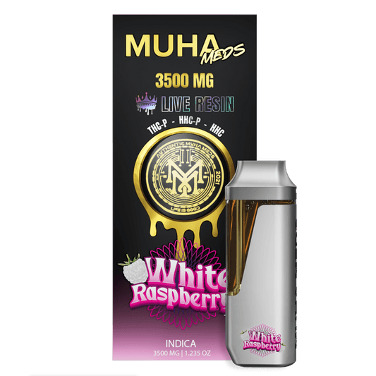 Muha Meds - Live Resin - Disposable - White Raspberry - 3.5G