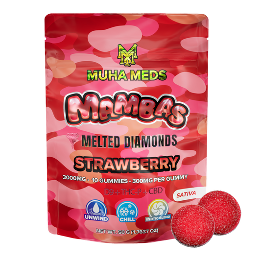 Muha Meds - Melted Diamond - Mambas - Gummies - Strawberry - 3000MG