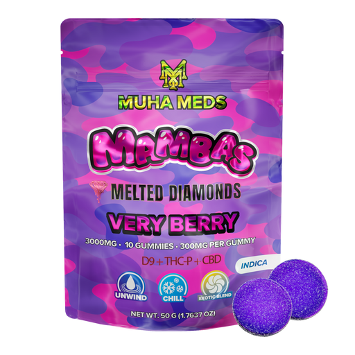 Muha Meds - Melted Diamond - Mambas - Gummies - Very Berry - 3000MG - Burning Daily