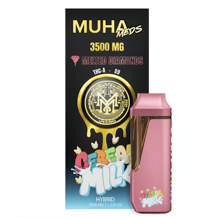 Muha Meds - Melted Diamonds - Disposable - Cereal Milk - 3.5G - Burning Daily