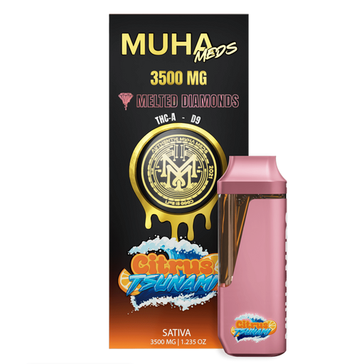 Muha Meds - Melted Diamonds - Disposable - Citrus Tsunami - 3.5G - Burning Daily