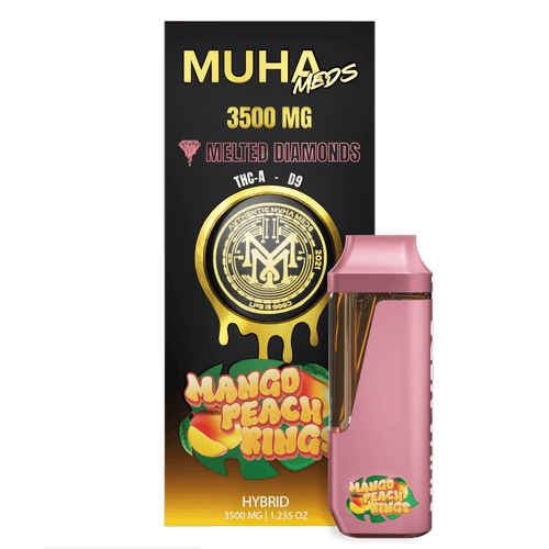 Muha Meds - Melted Diamonds - Disposable - Mango Peach Rings - 3.5G - Burning Daily