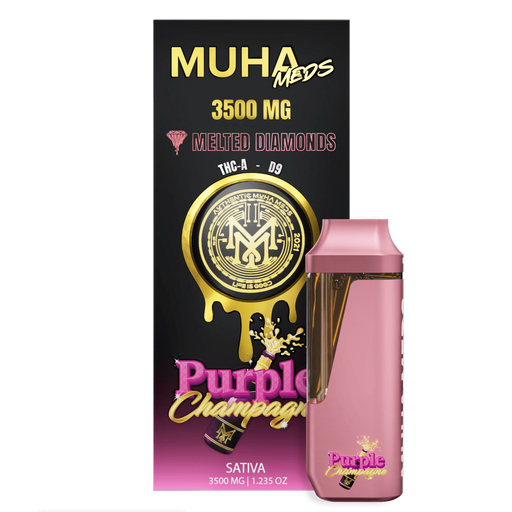 Muha Meds - Melted Diamonds - Disposable - Purple Champagne - 3.5G - Burning Daily