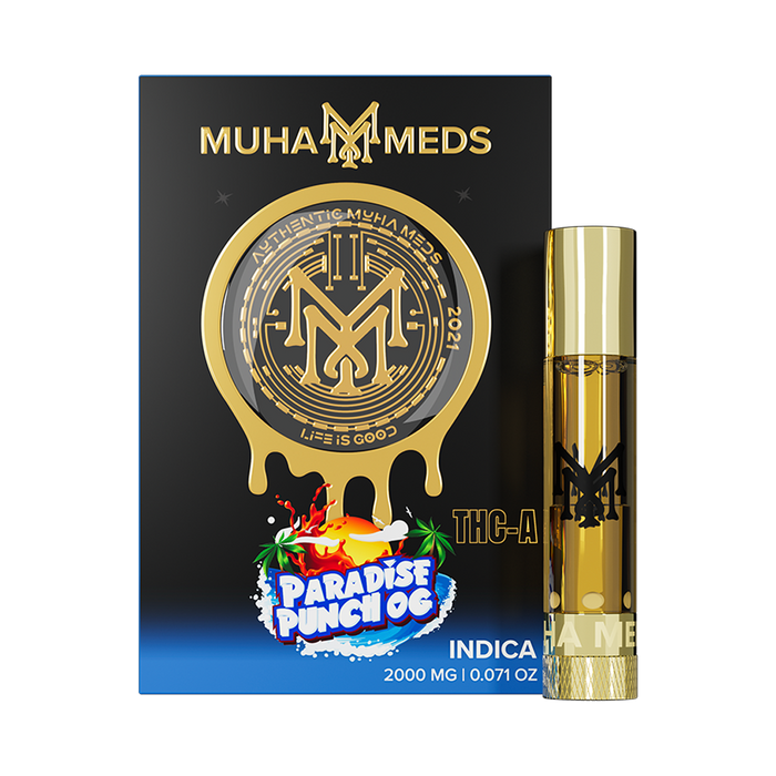 Muha Meds - THCA - 510 Cartridge - Paradise Punch OG - 2G - Burning Daily