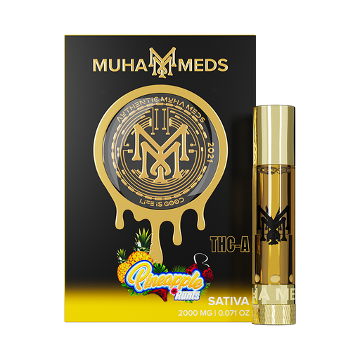 Muha Meds - THCA - 510 Cartridge - Pineapple Runts - 2G - Burning Daily
