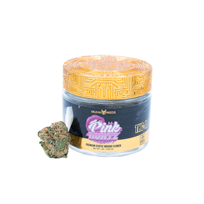 Muha Meds - THCA - Exotic Flower - Pink Runtz - 4G - Burning Daily