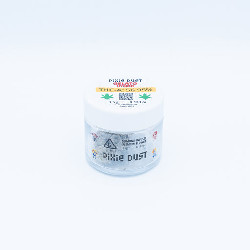 Pixie Dust- Diamond infused THCA - Flower - Gelato - 3.5G - Burning Daily